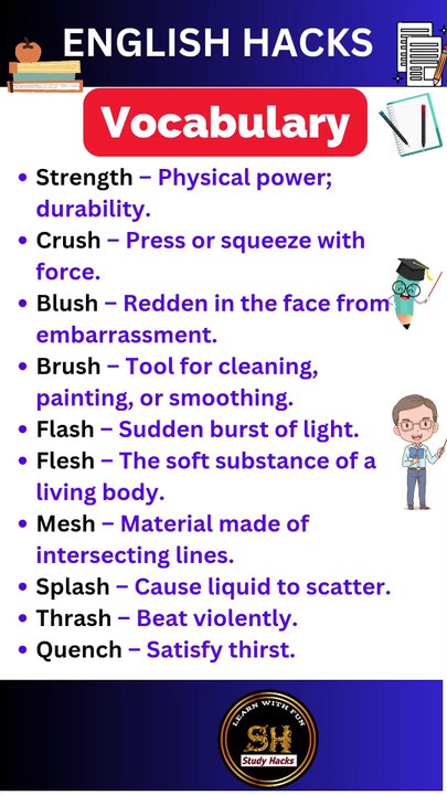 Daily use Important vocabulary words for exam 2024 25 #studyhacks123 #vocabulary #english #shorts