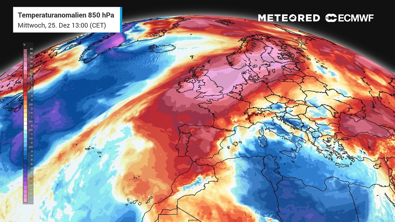 In der Höhe kommen bereits wieder sehr warme Luftmassen nach Europa - es ist deutlich zu warm für die Jahreszeit