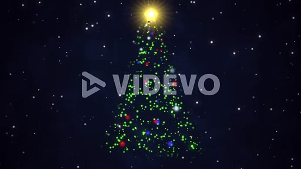 _Christmas41.mov Animated closeup Christmas tree on dark blue background 3