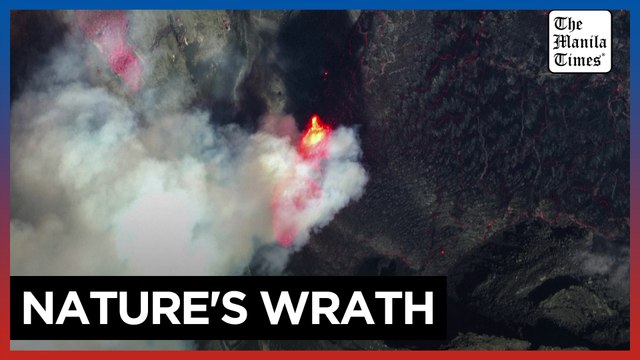 Lava flows from Kilauea after eruption in Hawaii