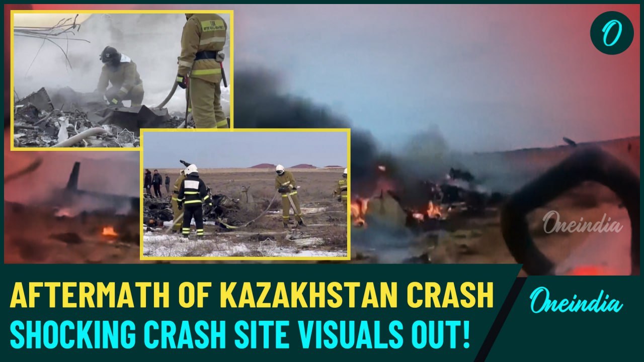 Unseen Footage from Kazakhstan Plane Crash Site | Video of Wreckage and Rescue Teams Out