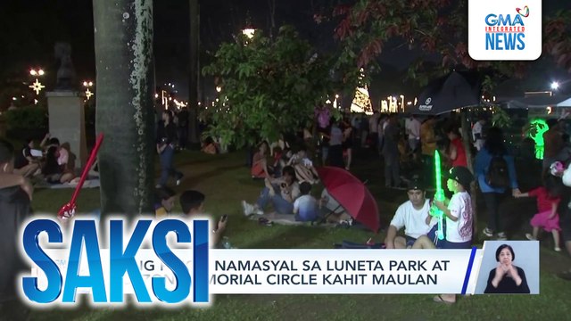 Ilang Pinoy, namasyal sa Luneta Park at Quezon Memorial Circle kahit maulan | Saksi