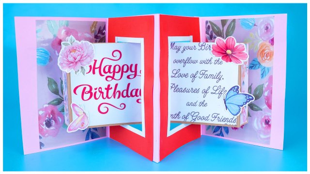 DIY - 3D Birthday Card | flower Pop-Up Birthday Card | Special Birthday Card | Easy Flower Card