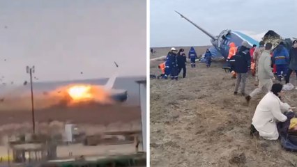 Kazajistán: Avión de pasajeros de Azerbaijan Airlines se estrella en medio de un aterrizaje de emergencia