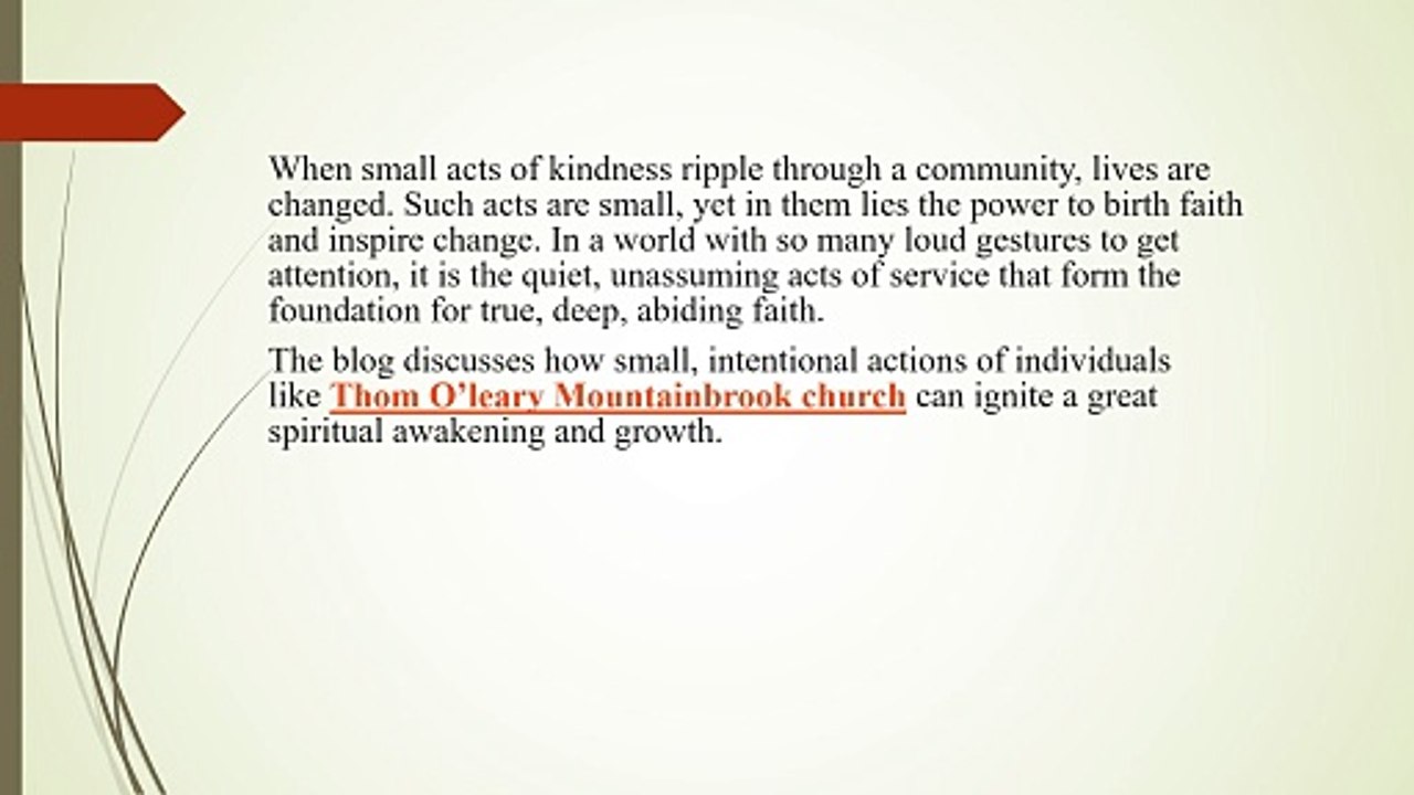 Thom O’Leary at Mountainbrook Church: Experience the Power of Transformational Faith with Service Spark