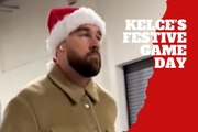 Travis Kelce arrives in festive style for Christmas day showdown