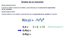 Grado Absoluto y Relativo de un Monomio(360P)