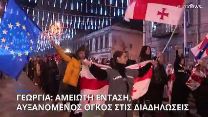 Γεωργία: Μέγα πλήθος στις καθημερινές κινητοποιήσεις - Οι διαδηλωτές απαιτούν ευρωπαϊκό μέλλον