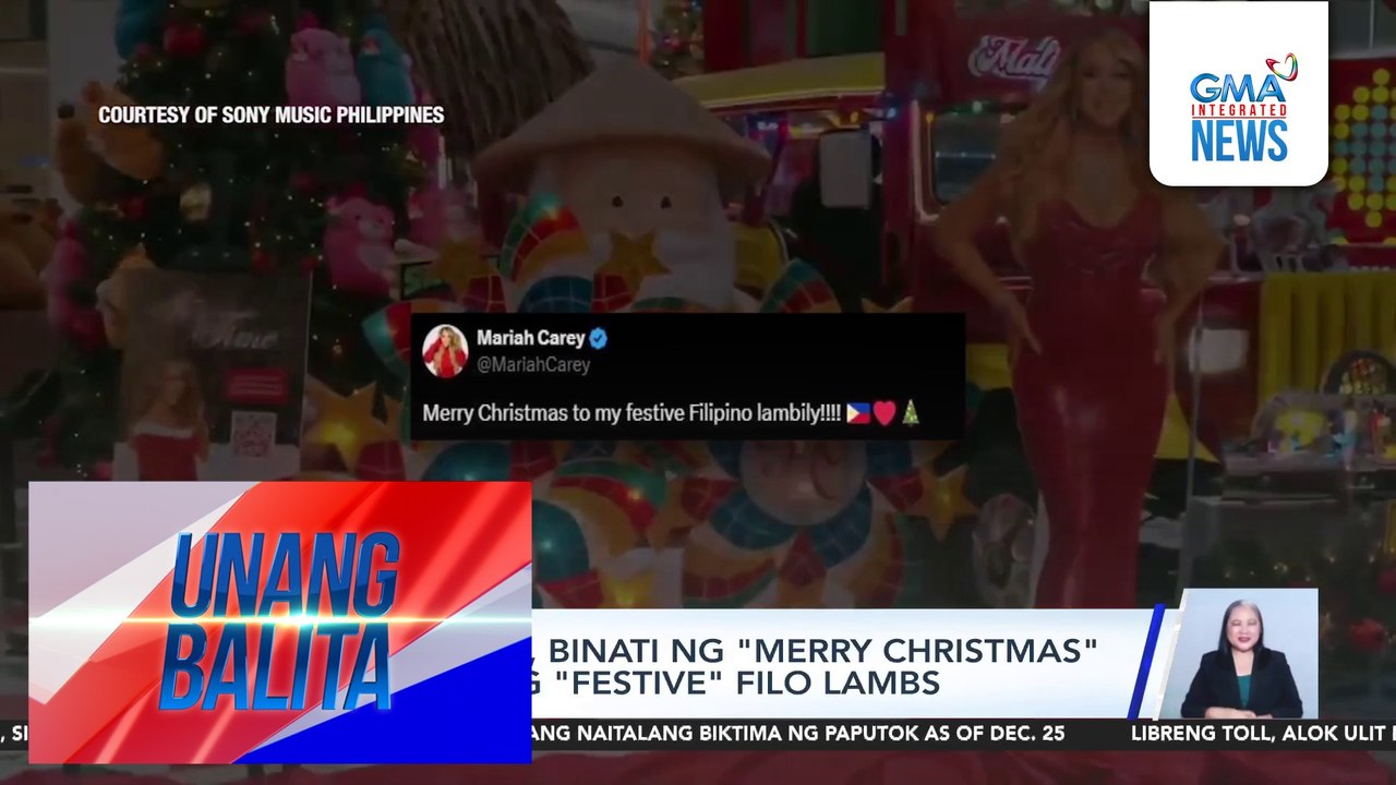 Mariah Carey, binati ng "Merry Christmas" ang kaniyang "festive" Filo Lambs | Unang Balita