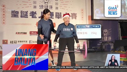 90-anyos na lola, ibinida ang pangmalakasang pagbubuhat sa weightlifting competition | Unang Balita