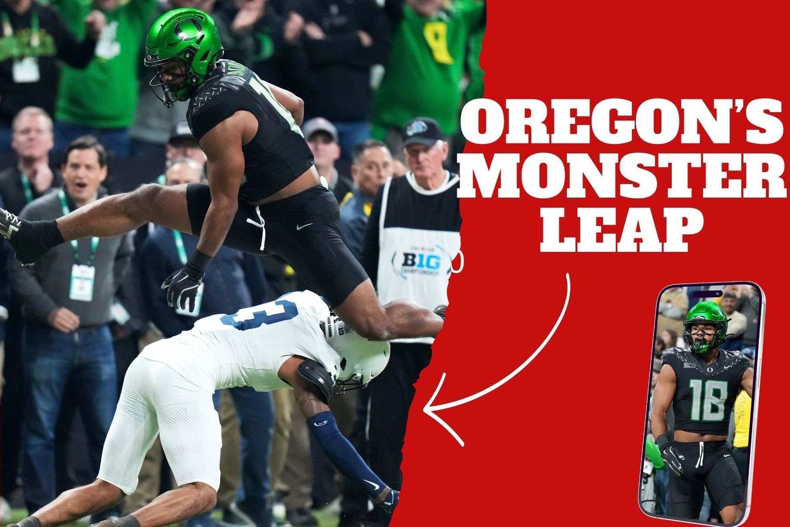 Oregon Ducks? Kenyon Sadiq monster leap over a defender shows why he?s on the No. 1 team in the nation