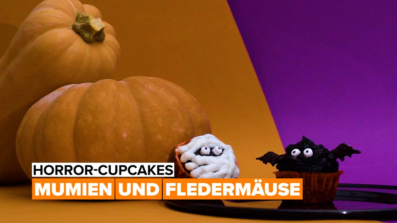 Horror-Cupcakes: Mumien und Fledermäuse