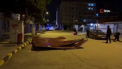 Hatay'da kuvvetli fırtına ağaçları yerinden söktü