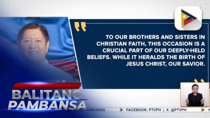 PBBM, hinimok ang mga Pilipino na isabuhay ang tunay na kahulugan at layunin ng Pasko
