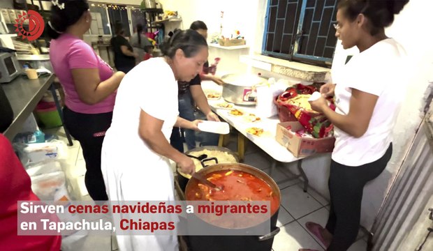Sirven cenas navideñas a migrantes en Tapachula, Chiapas