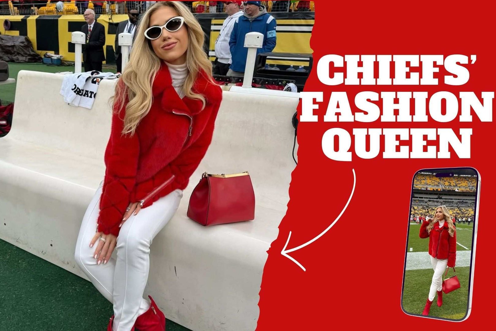 Kansas City Chiefs heiress Gracie Hunt stuns Pittsburgh?s Christmas game with a very seasonal outfit