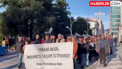 Asgari Ücret Hopa'da Protesto Edildi: "Biz Bu Asgari Ücreti Kabul Etmiyoruz, Bu Parayla Mehmet Şimşek Yaşasın"