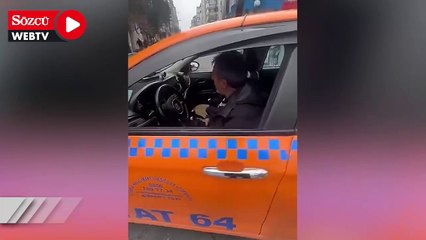 Taksiciden zabıtaya tehdit: Ben size yedireceğim