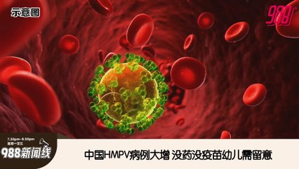 《988新闻线》： 2024年12月26日 中国HMPV病例大增，没药没疫苗幼儿需留意！