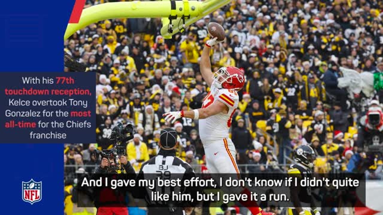 Kelce pays homage to former Chiefs star Gonzalez after breaking TD record
