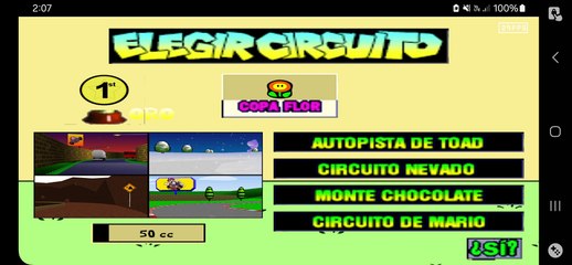 (MARIO KART 64) EN ESPAÑOL. RETEXTURÍZADO. (SNES) COPA 50CC FLOR.
