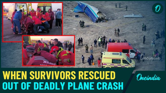 Kazakhstan Plane Crash: Moment When Russian Survivors Taken Out Out of Crashed Plane | Watch Videos