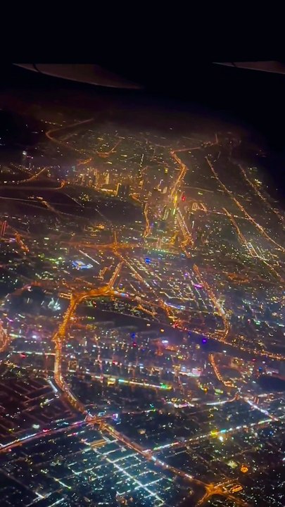 Approaching Dubai at night