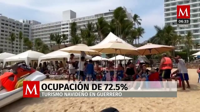 Turismo en Guerrero crece con mayor ocupación hotelera en Navidad