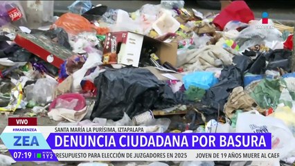 Convierten camellón en basurero clandestino en la alcaldía Iztapalapa, CDMX