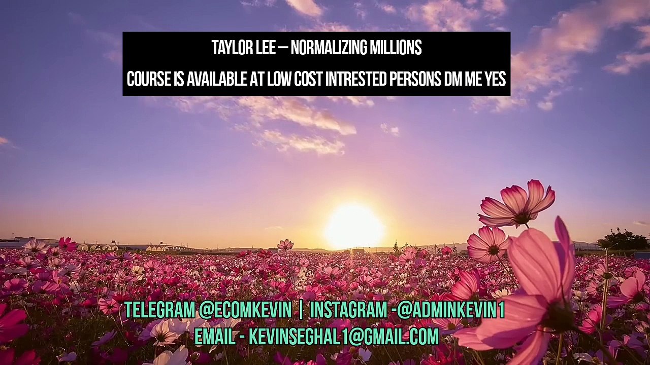 [Download]Taylor Lee – Normalizing Millions [@Ecomkevin] telegram