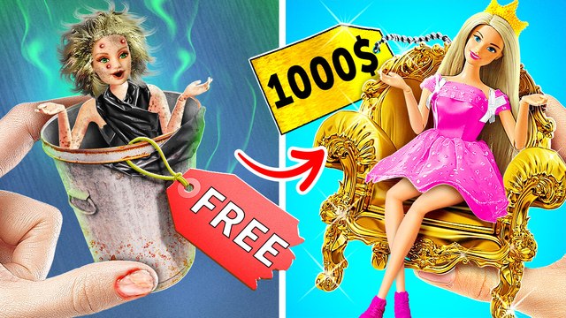 From Broke Doll To Rich Doll 🥺🤑*Crazy Doll Transformation with Dadgets*