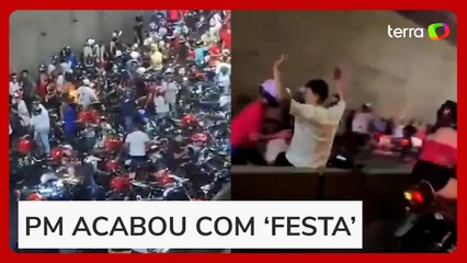 Polícia Militar bloqueia avenida e acaba com ‘rolezinho de Natal’ de grupo com 250 motos em Cuiabá