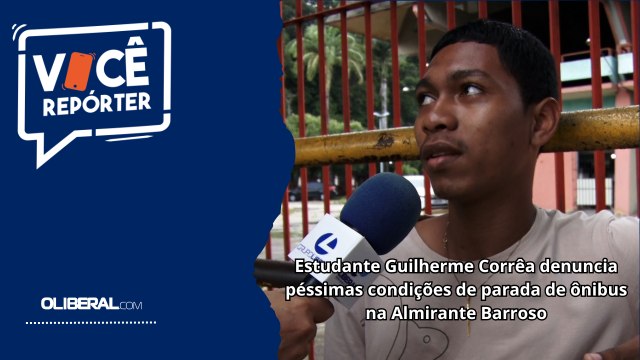 Estudante Guilherme Corrêa denuncia péssimas condições de parada de ônibus na Almirante Barroso