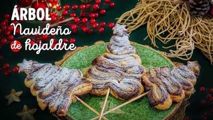 Árbol navideño de hojaldre con Nutella ¡Solo 4 ingredientes!