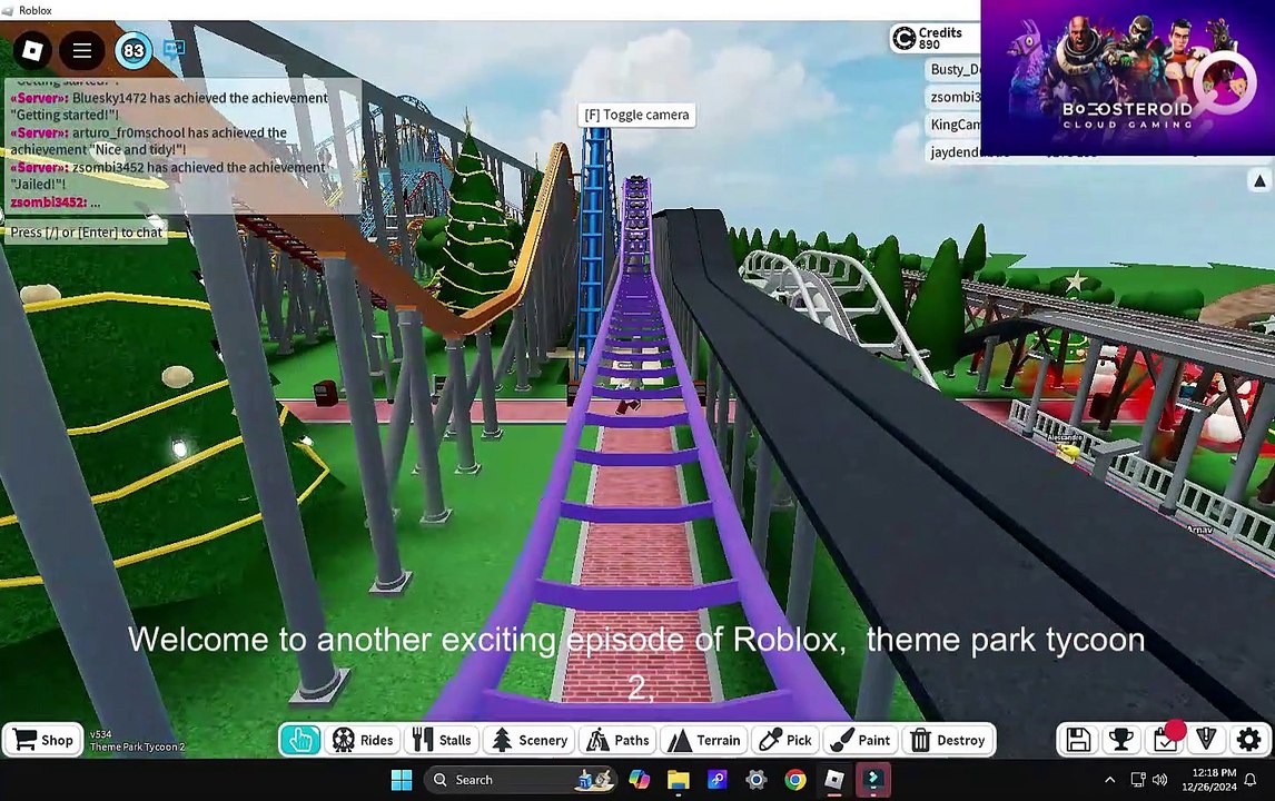 Roblox theme park tycoon 2 rollercoaster #Boosteroid #roblox