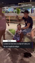 Le dieron una bengala y casi causa una tragedia