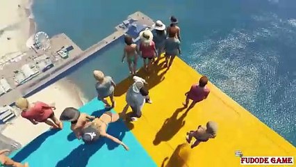 GTA 5 Water Ragdolls Hulk vs Crocodile The Sea - Game Animation