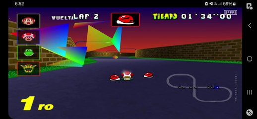 (MARIO KART 64) EN ESPAÑOL. RETEXTURÍZADO. (SNES) COPA 100CC FLOR.