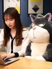 Yangzhou wholesale custom cute creative soft stuffed plush simulation Lucifa cat doll  bolster emulation cat 3D pillow