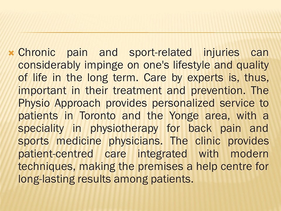 The Physio Approach: Your Trust for Relieving Back Pain and Expertise in Sports Medicine