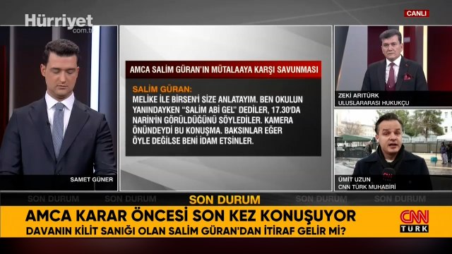 Narin Güran cinayeti davasında amca Salim Güran savunma yaptı