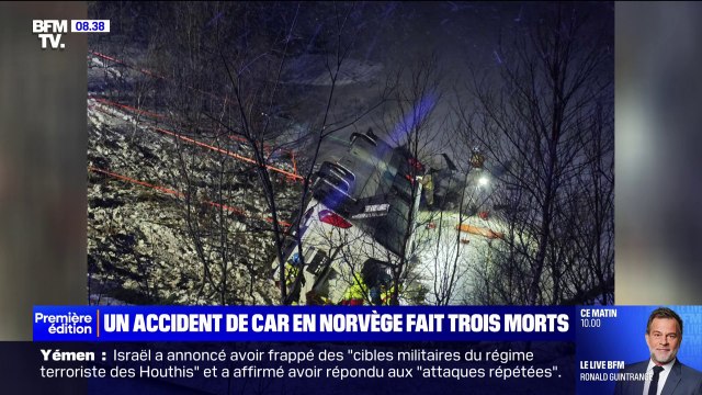 Un accident de car en Norvège fait au moins trois morts parmi les 58 passagers