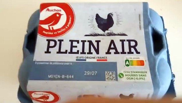 AUCHAN Oeufs de poules élevées en plein air sans ogm 6 oeufs
