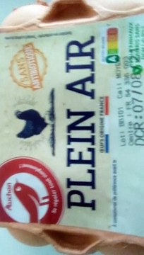 AUCHAN Oeufs de poules élévées en plein air sans antibiotique