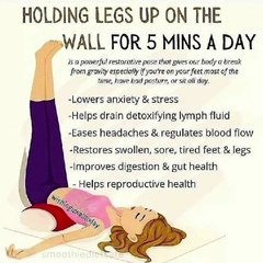 HOLDING LEGS UP ON THE WALL FOR 5 MINS A DAY