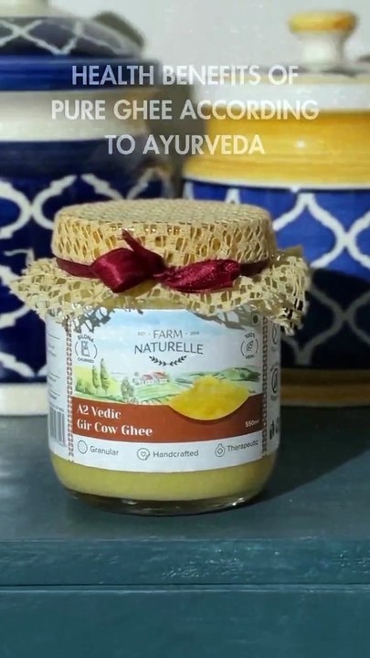 Golden goodness in every drop! ✨ Our A2 Gir Cow Ghee, crafted from the milk of A2 Gir cows, is rich in nutrients and loaded with health benefits 💛