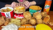 ASMR KFC FRIED CHICKEN,KFC POPCORN CHICKEN,CHICKEN LEG PIECE,FRIES,KFC ZINGER l FOOD VIDEOS l