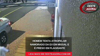 Homem tenta atropelar namorado da ex em Missal e é preso em flagrante
