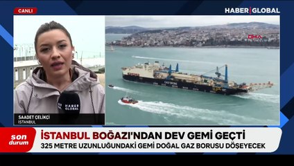 İstanbul Boğazı'ndan dev gemi geçti