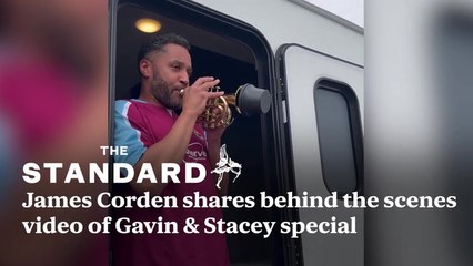 James Corden shares behind the scenes video of Gavin & Stacey special